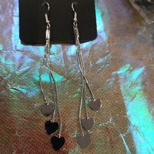 Paparazzi Silver Heart Dangle Earrings